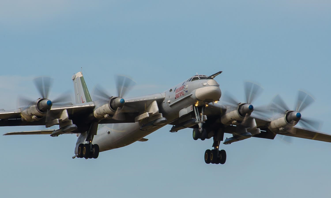 4376515 A Russian Tu-95MS strategic bomber in flight