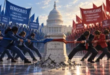 Democrats and Republicans ahead of the US mid-term congressional elections
