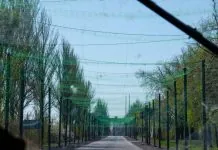 Україна посилює захист важливих доріг від дронів Антидронові сітки над автомобільною дорогою в Україні