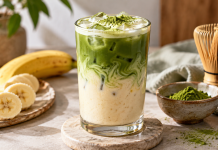 Banana Matcha Latte: навіщо додавати банан у зелений чай Banana Matcha Latte з бананом, зеленим чаєм матча та молоком