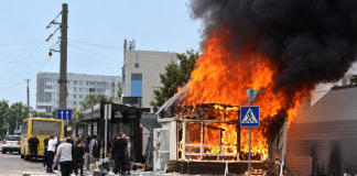 A Russian drone struck the centre of Zvyagel: there are casualties The aftermath of the drone attack on Zviahel on 12 September
