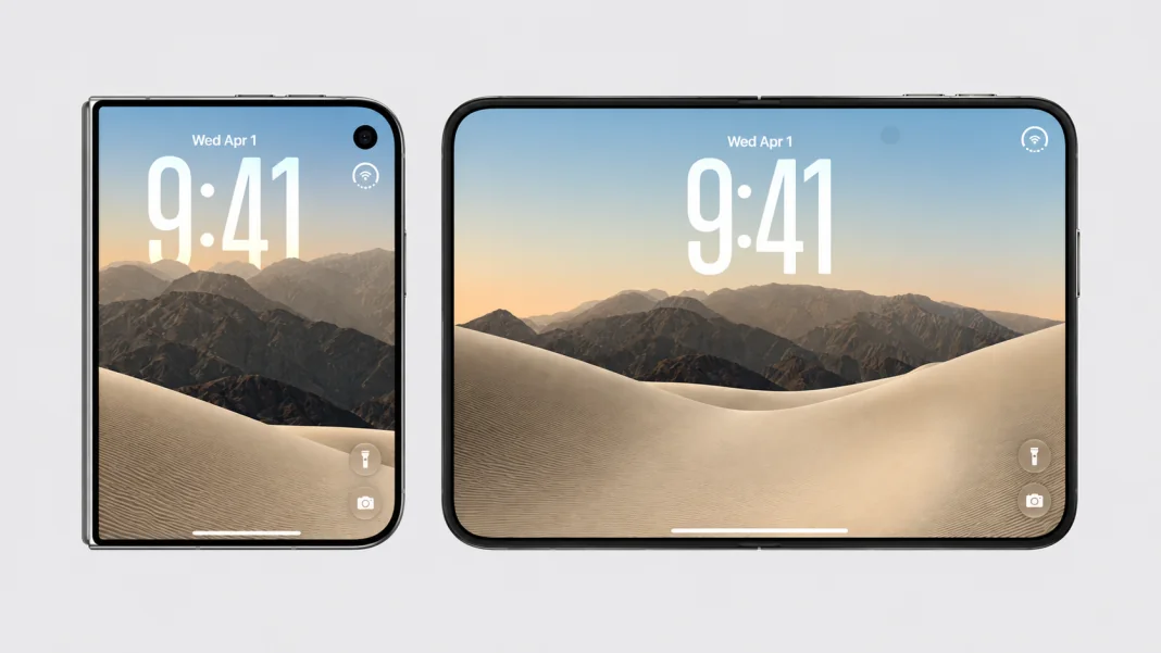 iPhone Duo new iPhone Duo у складеному та розкладеному вигляді з двома дисплеями