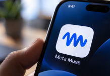 Meta has withdrawn the Muse call trial involving human participants The Meta logo on a smartphone screen next to the words ‘AI’