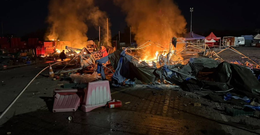 Myl Fire at the «Stolichny» market following a Russian strike
