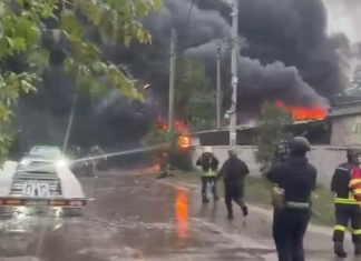 Russia has struck Sumy with KAB bombs: the number of injured has risen to seven Fire in Sumy following a Russian cruise missile strike on 23 September