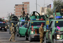 An American military base near Erbil in Iraq