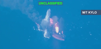The US and Iran exchanged strikes on ships near the Strait of Hormuz A ship at sea against the backdrop of tensions in the Strait of Hormuz