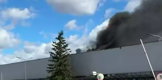 Fire at a tobacco factory in Pryluky following an attack by the Russian Federation