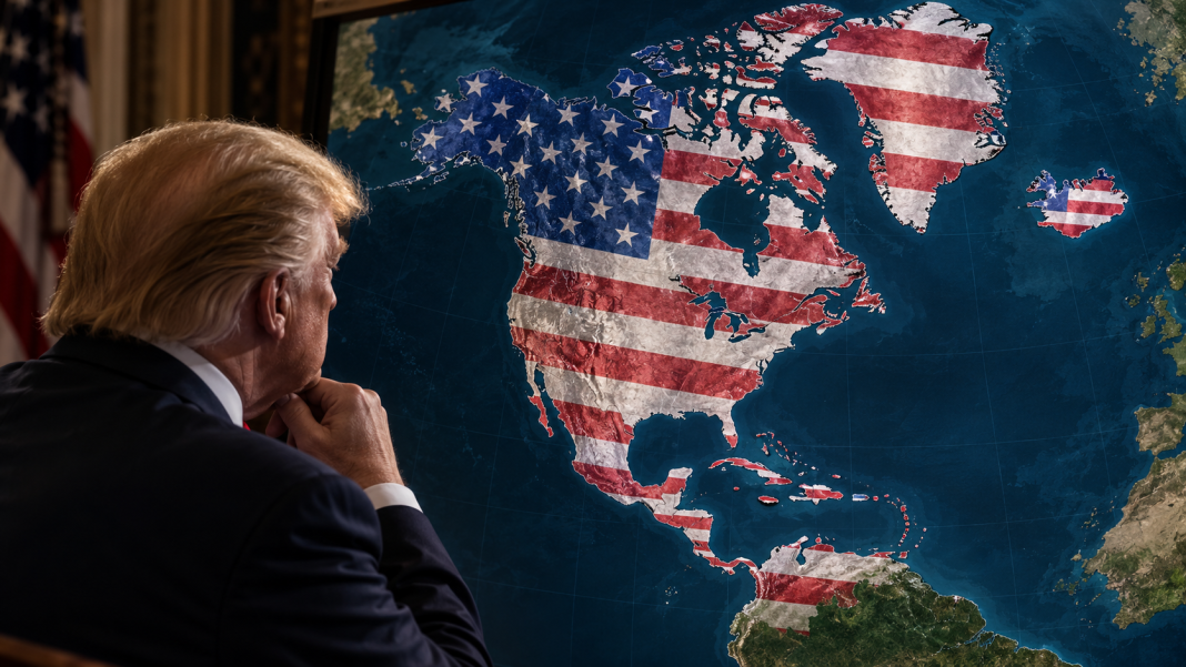 Trump’s map showing Iceland and other countries under the US flag