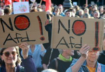 Protests took place in Germany following the AfD’s victory in Saxony-Anhalt Protesters at a rally against the AfD near the Brandenburg Gate in Berlin