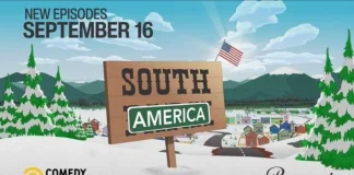 South Park сатирично перейменували на South America Логотип South Park із сатирично зміненою назвою South America