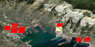 Карта уражених об’єктів військово-морської бази Новоросійська