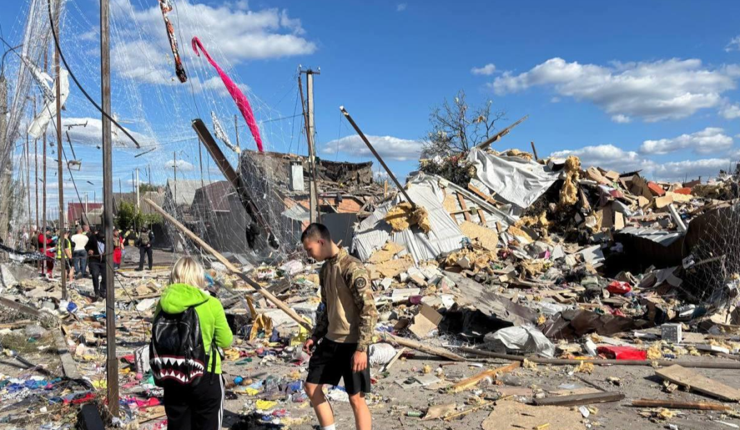 The attack on Sumy Private houses destroyed following the KAB strikes on Sumy