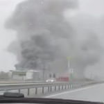 Russia attacked a petrol station on the Kyiv–Chop motorway: a major fire near Zvyagel