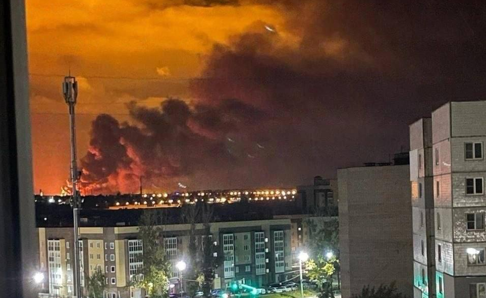 The airfield in Rostov Fire following an attack on a military airfield in Rostov