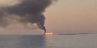 A Russian drone struck a civilian vessel: the captain was killed Fire on a civilian vessel following an attack by a Russian drone