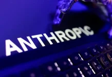 The Anthropic logo on a computer screen