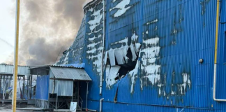 Russia destroyed the «Import-Office Ukraine» warehouses containing stationery The «Import-Office Ukraine» warehouse building, damaged following a Russian attack»