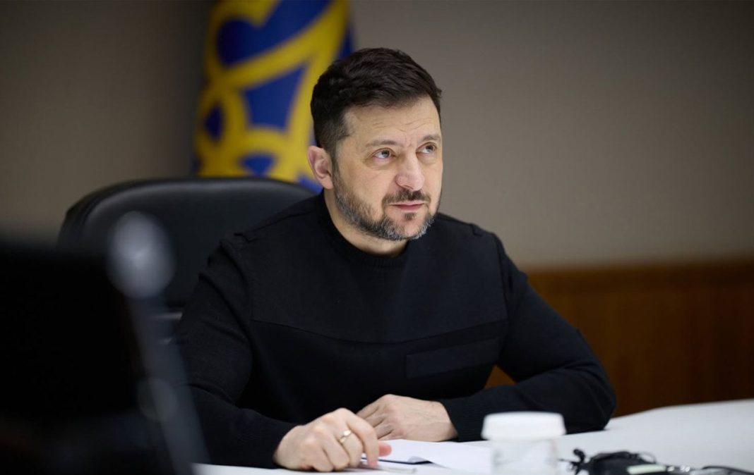 Volodymyr Zelenskyy during a working meeting