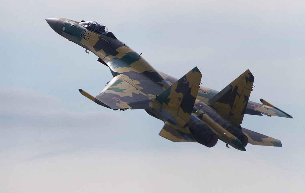 A Russian Su-35S multi-role fighter in flight
