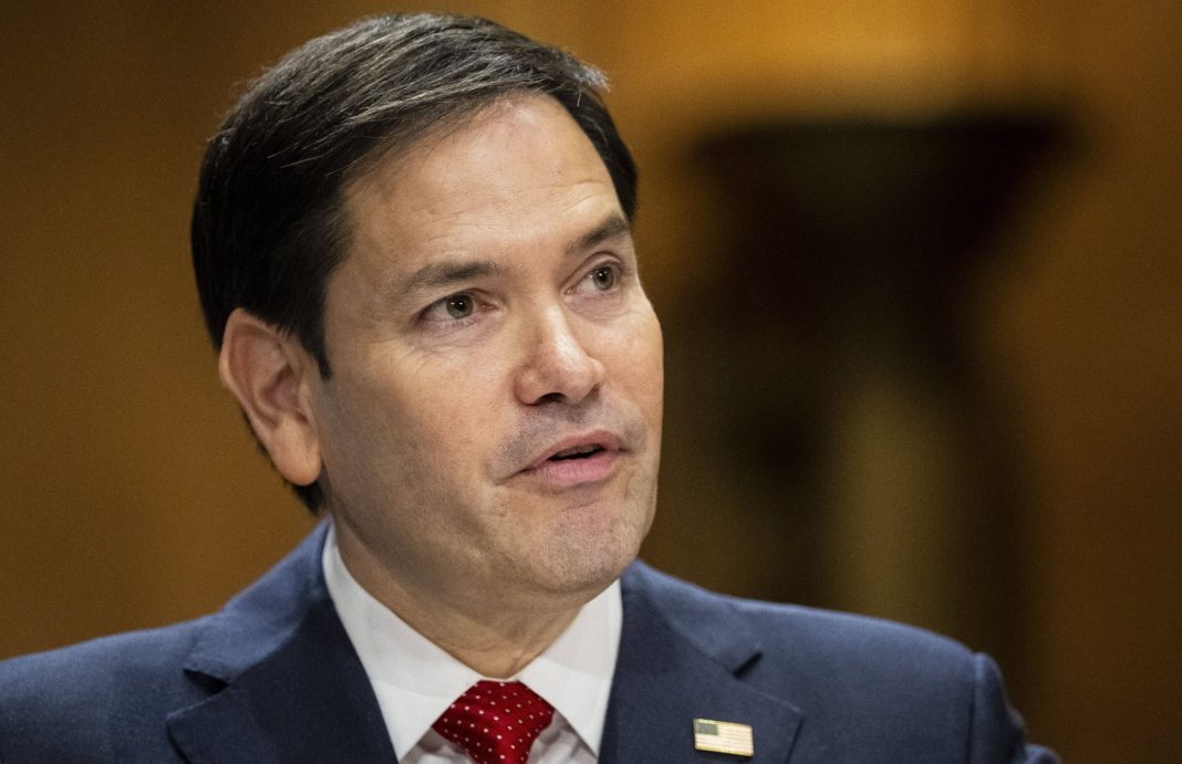 Marco Rubio during his statement Marco Rubio during a statement on the negotiations between Ukraine and Russia