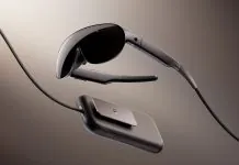 Кінотеатр на обличчі: Meta показала VR-окуляри вагою 100 грамів Окуляри Meta VR Glasses із зовнішнім обчислювальним блоком, з’єднаним кабелем.