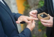 «There will be no same-sex marriages»: Stefanchuk explains why A same-sex couple exchange wedding rings during the ceremony