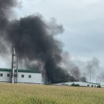 A Coca-Cola factory is on fire in Velyka Dymerka following an attack by the Russian Federation