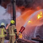 A large-scale fire broke out at an infrastructure site in the Kyiv region following an attack by the Russian Federation