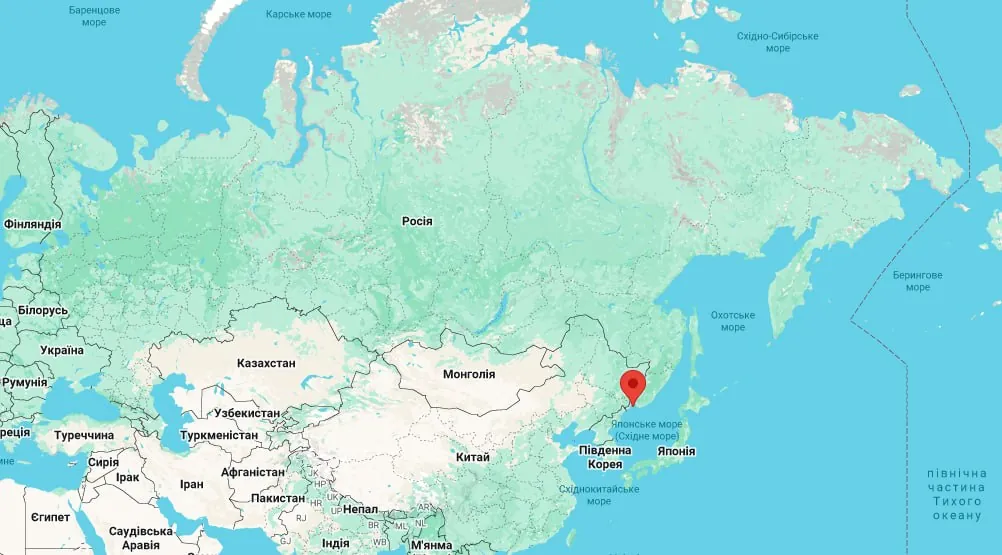 Владивосток на карті Карта з точкою проведення Східного економічного форуму