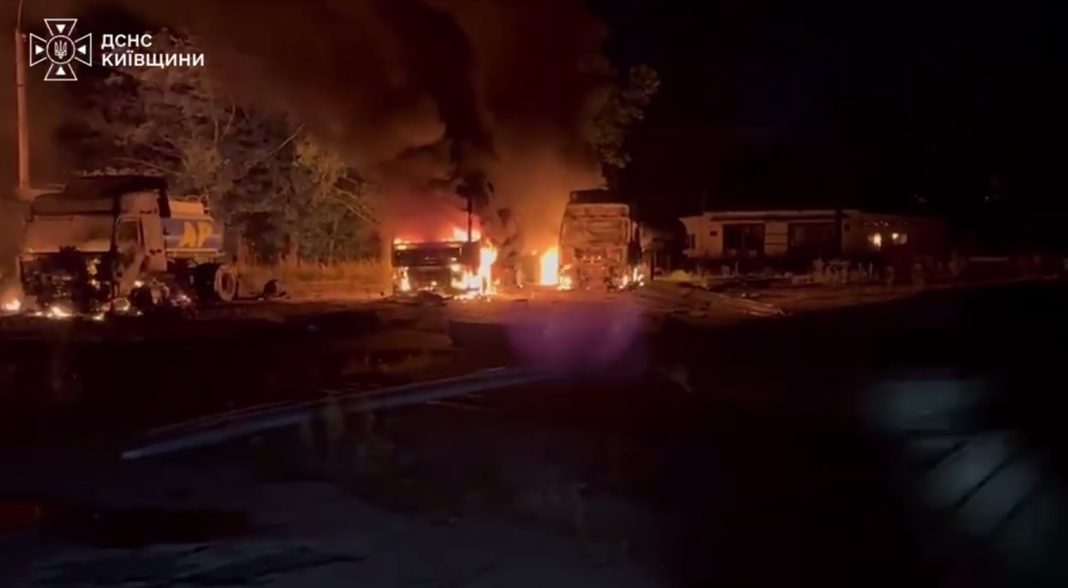 photo_7 September 2026_23:13:57 Fire at a factory in the Kyiv region following a Russian drone attack
