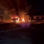 РФ атакувала Київщину: згоріли 7 фур, логістичний комплекс били двічі