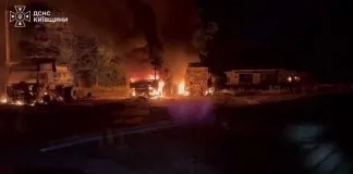 Пожежа на підприємстві Київщини після російської атаки дронів