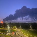 A large oil refinery caught fire in Samara following a series of explosions