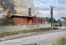 Пожежа у приватному будинку після удару «Шахеда» по Запоріжжю