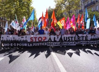 A large-scale strike by civil servants in France