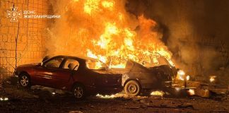 Пожежа після російської атаки на Житомирську область