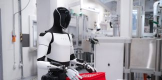Tesla Optimus robots are set to go on sale in 2027 The Tesla Optimus humanoid robot at the factory