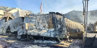 The KIDDISVIT warehouse in Kyiv, destroyed by a Russian attack