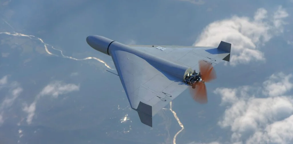 shutterstock_2332431577-scaled-e1744900597938-1024x505 A combat drone in the sky