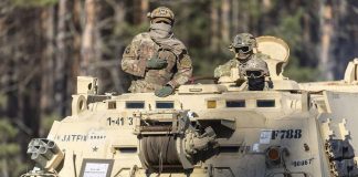 US military equipment during a rotation in Lithuania