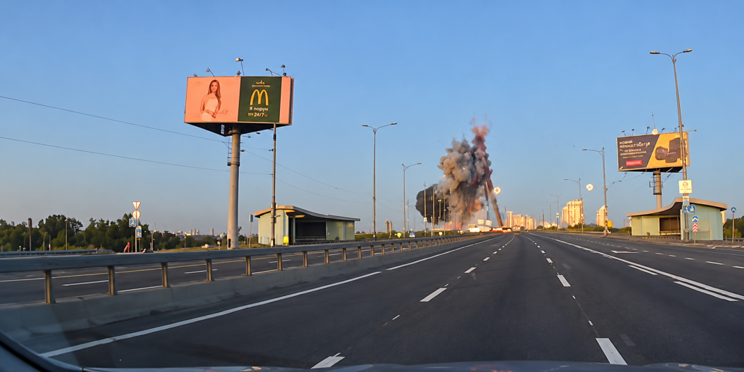 07_27_16 A UAV struck the North Bridge in Kyiv