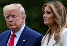 US President Donald Trump and First Lady Melania Trump together at an official event