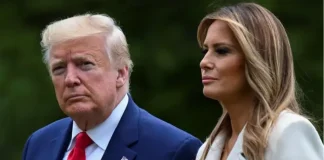 US President Donald Trump and First Lady Melania Trump together at an official event
