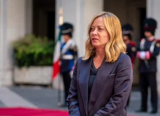 Italian Prime Minister Giorgia Meloni during an official event in Rome