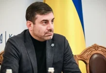 Dmytro Lubinets, the Ukrainian Parliament’s Commissioner for Human Rights, during an official meeting