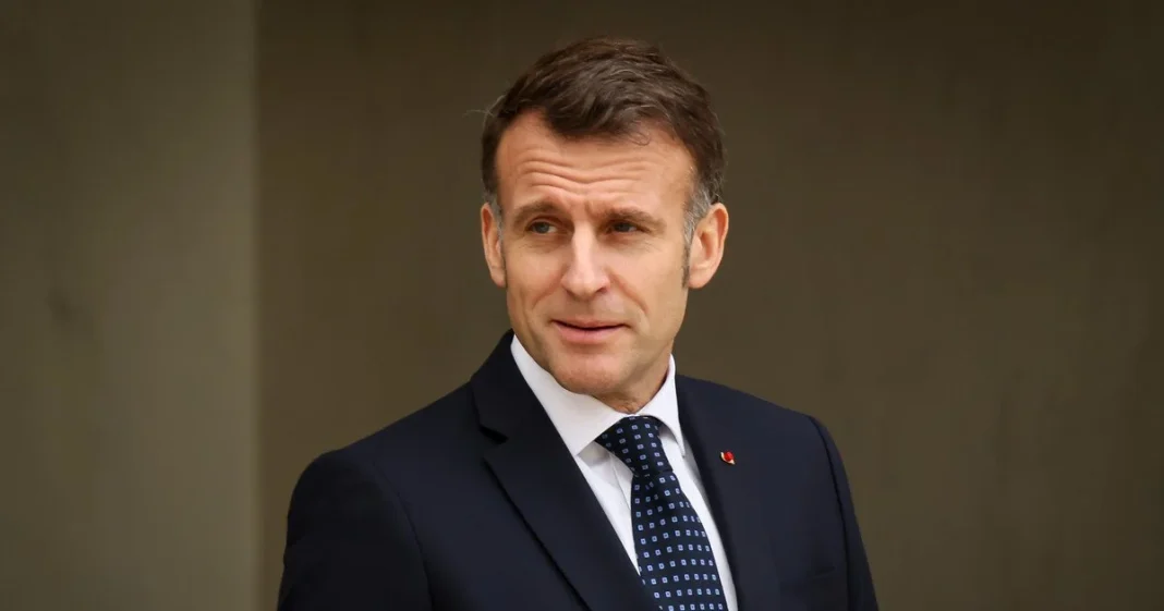 French President Emmanuel Macron during an official speech