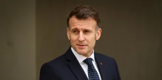 Президент Франції Еммануель Макрон під час офіційного виступу