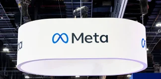 Великий логотип технологічної компанії Meta