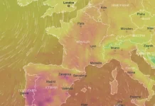 Європі прогнозують +33°C, а Україні — заморозки Карта погоди Європи з зонами спеки над Іспанією та Португалією